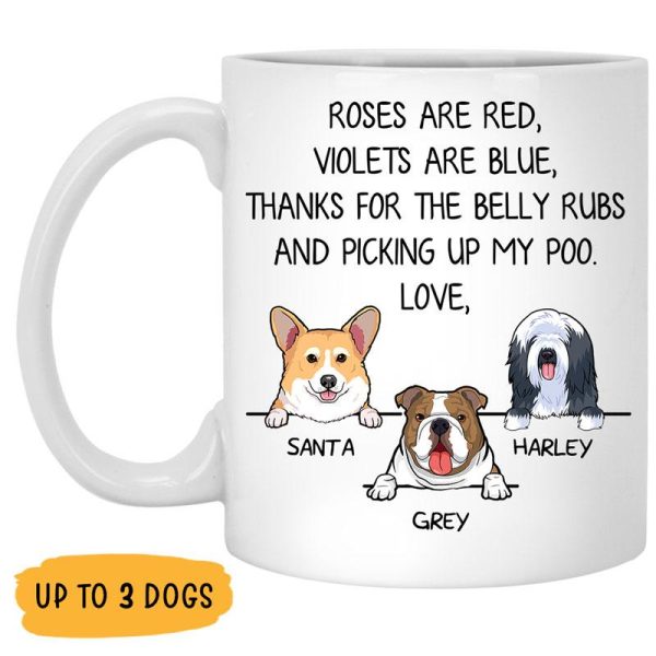 Roses are Red, Funny Dogs Personalized Coffee Mug, Father's Day gift, Custom Gift for Dog Lovers