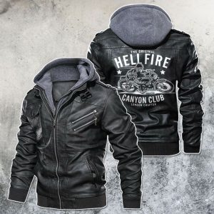 Black, Brown Leather Jacket For Men The Original Hell Fire Motorcycle Club