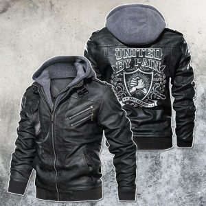 Black, Brown Leather Jacket For Men United In Pain Brotherhood