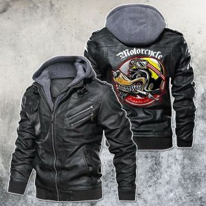 Black, Brown Leather Jacket For Men Motocycle And Wolf Club