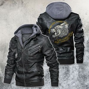 Black, Brown Leather Jacket For Men No One Is Free When Other Are Oppressed