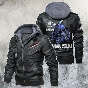 Black, Brown Leather Jacket For Men We Have A City To Burn Motorcycle
