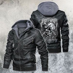 Black, Brown Leather Jacket For Men Italian Skull Monster