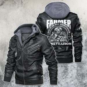 Black, Brown Leather Jacket For Men Farmer Do It In All Position With 100% Penetration Motorcycle