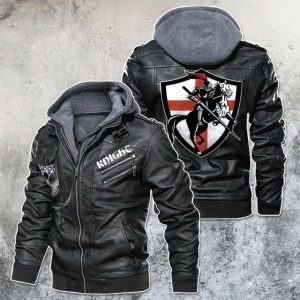 Black, Brown Leather Jacket For Men United Kingdom Mercenary Knight Motorcycle Rider