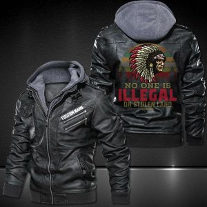 Leather Jacket For Men No One Is Illegal On Stolen Land