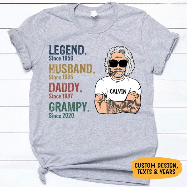 Vintage Legend Husband Daddy Since Years Man, Personalized Father's Day Shirt