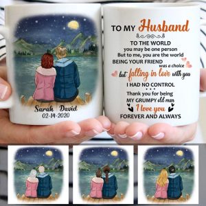 To my husband To the world you are one person, Night lake view, Anniversary gifts, Personalized gifts for him