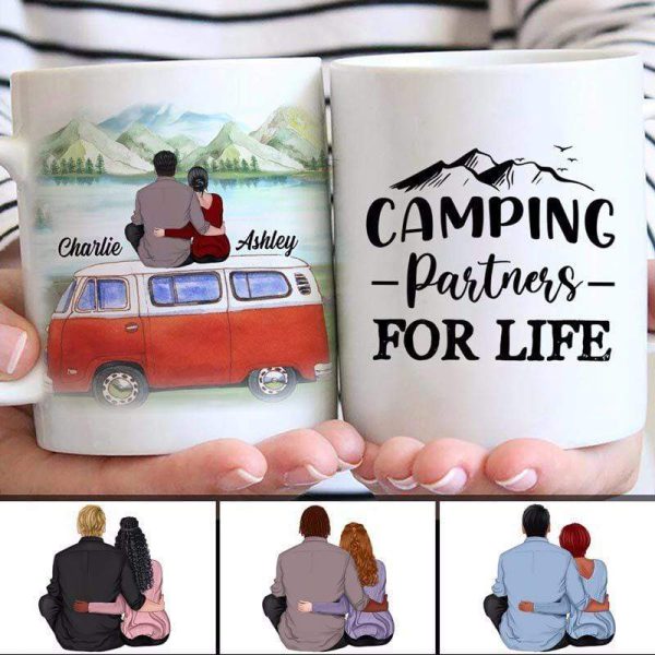 AOP Mugs Camping Couple Sitting On Car Personalized Mug 11oz