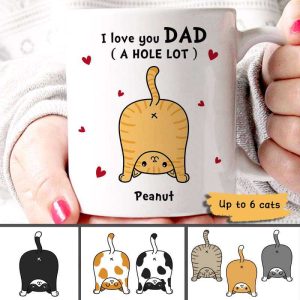 AOP Mugs Cat Dad Love You A W-hole Lot Personalized Mug 11oz