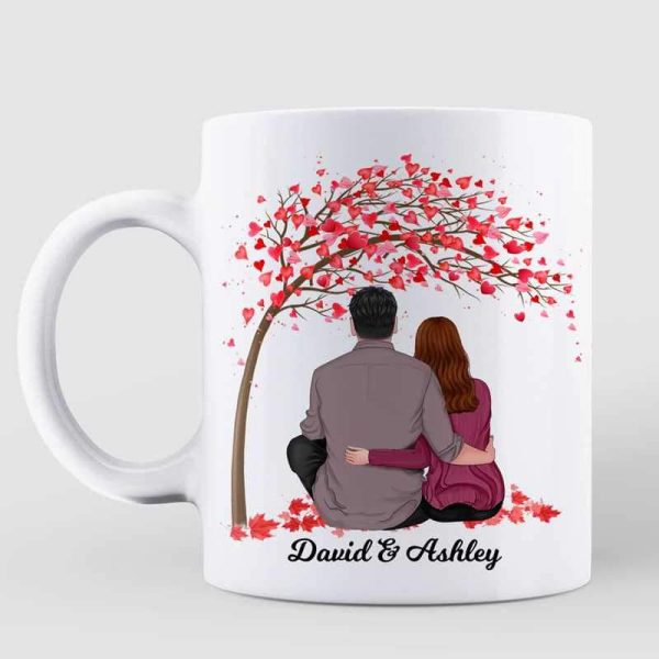AOP Mugs Couple Under Pink Tree Personalized Mug 11oz