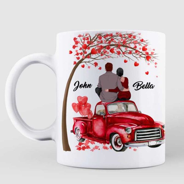 AOP Mugs Couple Valentine Car And Tree Personalized Mug 11oz