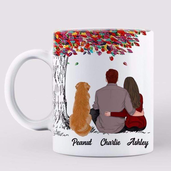 AOP Mugs Dogs Colorful Tree Couple Built A Life Personalized Coffee Mug 11oz