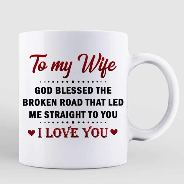 AOP Mugs God Blessed The Broken Road Couple Personalized AOP Coffee Mug 11oz