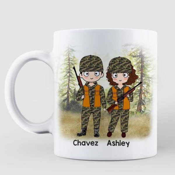AOP Mugs Hunting Couple Chibi Personalized AOP Mug 11oz