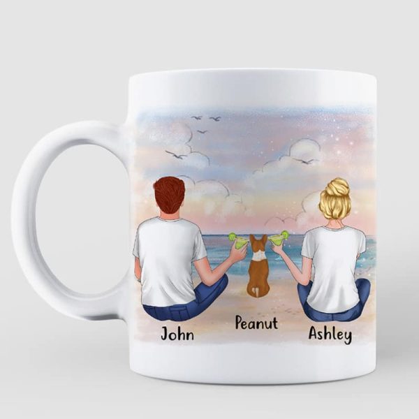 AOP Mugs Lived Happily Dogs Couple At Sea Personalized AOP Mug 11oz