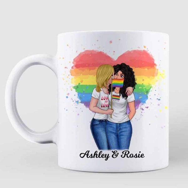 AOP Mugs To My Girlfriend Two Women LGBT Couple Personalized AOP Coffee Mug 11oz