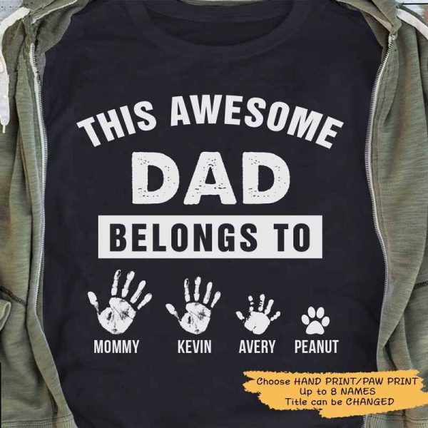Apparel Belongs To Hand Paw Parents Mother Father Gift Personalized Shirt Classic Tee / Black Classic Tee / S