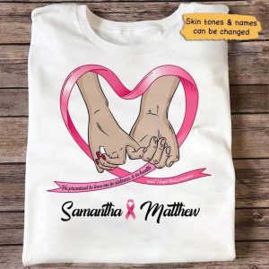 Apparel Breast Cancer Couple Together Personalized Shirt Classic Tee / White Classic Tee / S