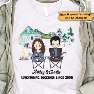 Apparel Camping Couple Adventure Together Personalized Shirt Classic Tee / White Classic Tee / S
