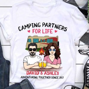 Apparel Camping Couple Adventuring Together Since Personalized Shirt Classic Tee / White Classic Tee / S
