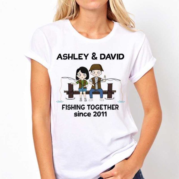 Apparel Chibi Couple Fishing Together Since Personalized Shirt