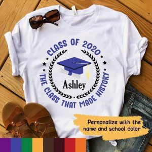 Apparel Class Of History Year Personalized Shirt Classic Tee / S / White