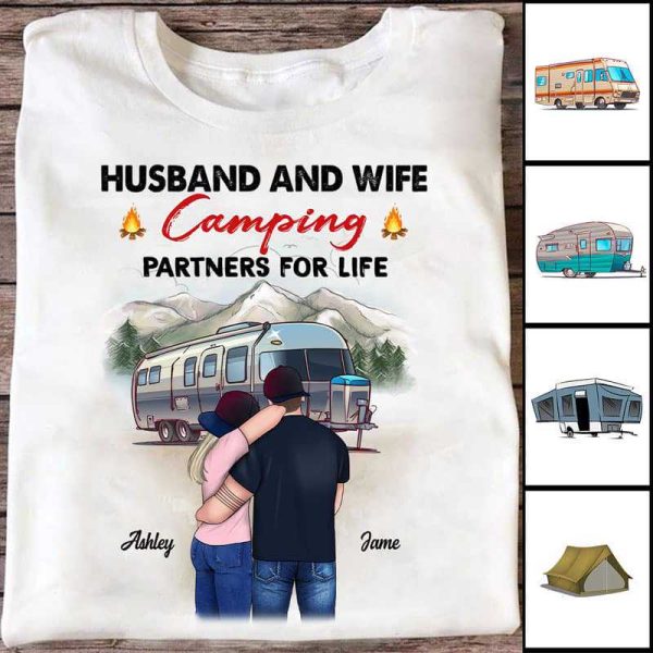 Apparel Couple Camping Partners Personalized Shirt Classic Tee / White Classic Tee / S