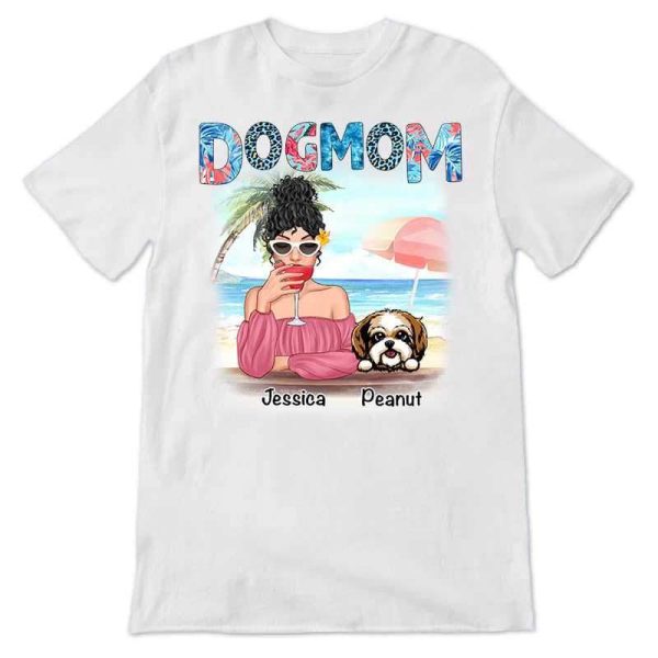 Apparel Dog Mom Summer Patterned Personalized Shirt