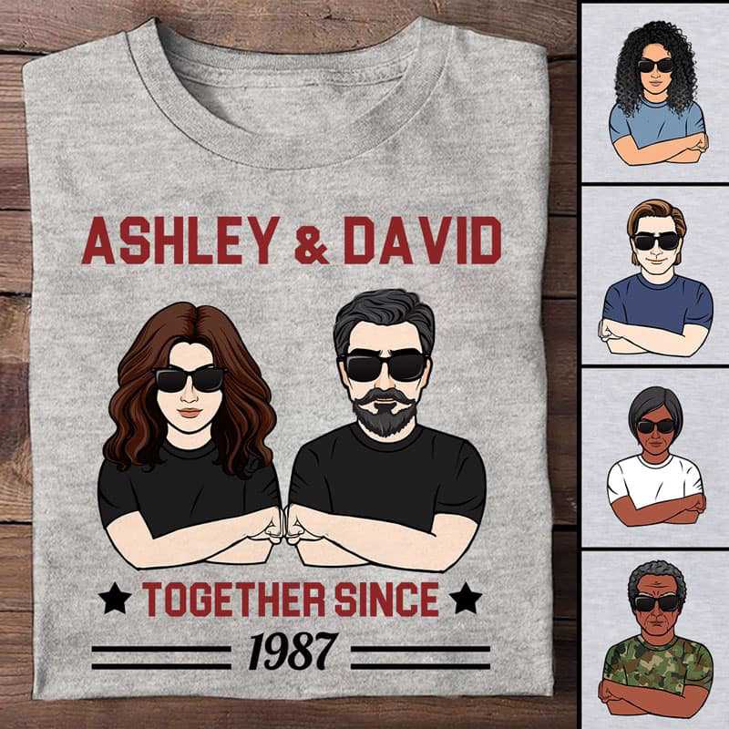 Apparel Front View Couple Together Since Personalized Shirt Classic Tee / Ash Classic Tee / S