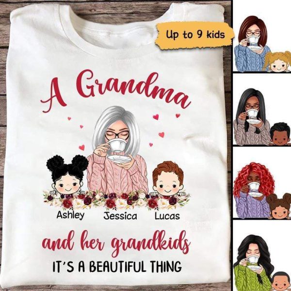 Apparel Grandma And Grandkids Beautiful Thing Personalized Shirt Classic Tee / White Classic Tee / S