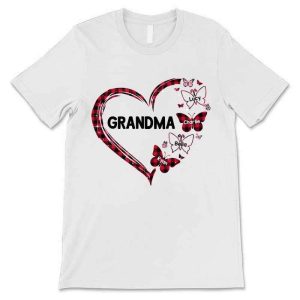 Apparel Leopard Checkered Floral Patterns Mom Grandma Heart Personalized Shirt