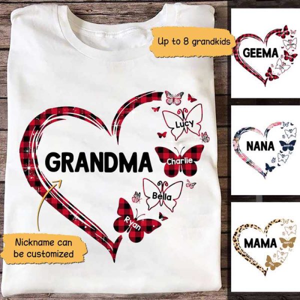 Apparel Leopard Checkered Floral Patterns Mom Grandma Heart Personalized Shirt Classic Tee / White Classic Tee / S