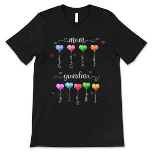 Apparel Mom Grandma Heart Balloon Personalized Shirt