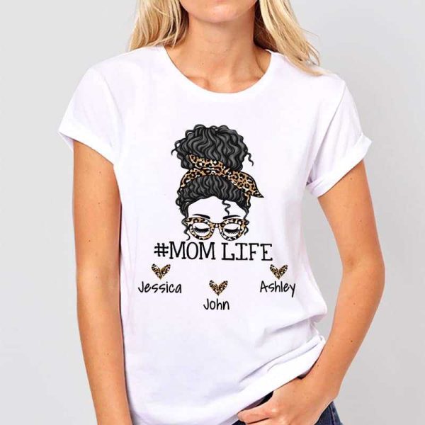 Apparel Mom Life Messy Bun Personalized Shirt