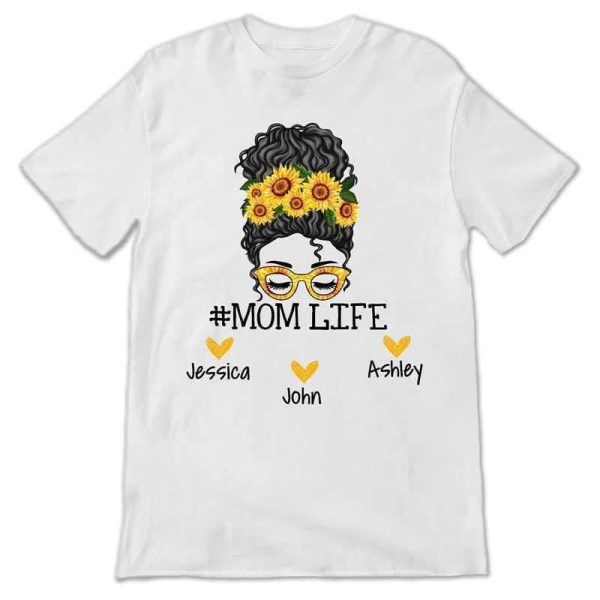 Apparel Mom Life Messy Bun Personalized Shirt