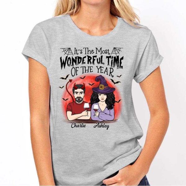 Apparel Most Wonderful Time Of The Year Halloween Couple Personalized Shirt
