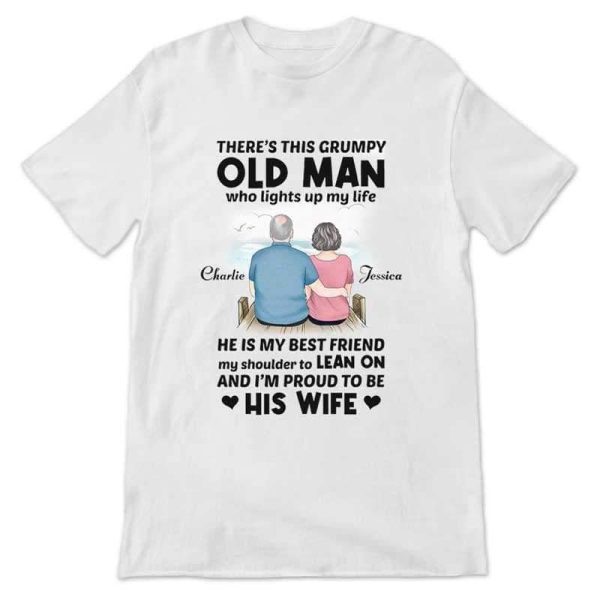 Apparel Old Couple Sitting Personalized Shirt
