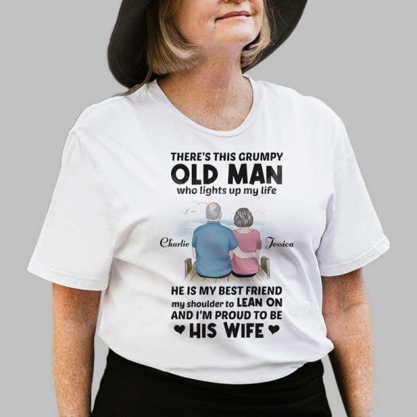 Apparel Old Couple Sitting Personalized Shirt