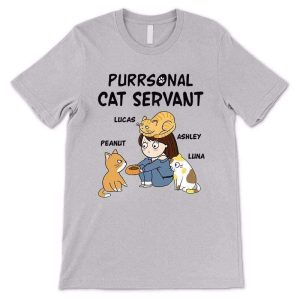 Apparel Purrsonal Servant Chibi Girl And Cats Personalized Shirt
