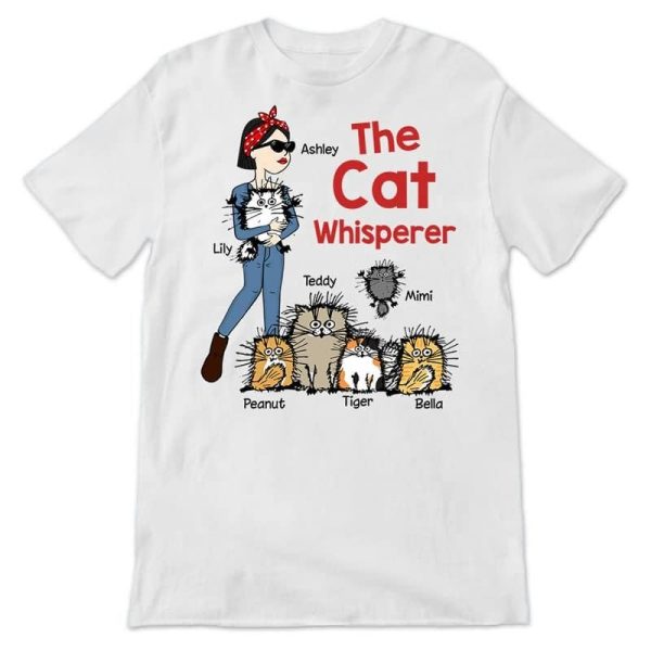 Apparel The Cat Whisperer Woman and Funny Cat Personalized Shirt