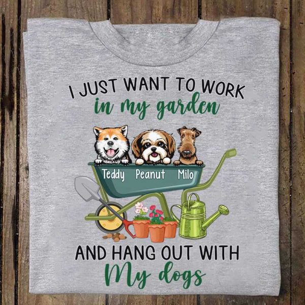 Apparel Work In Garden And Hang Out With Dogs Personalized Shirt Classic Tee / Ash Classic Tee / S