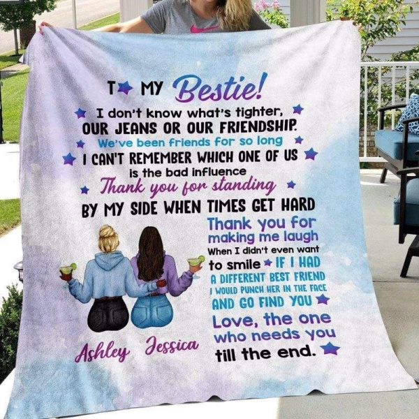 Fleece Blanket To My Bestie Modern Girls Personalized Fleece Blanket