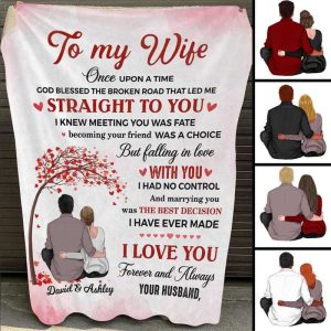 Fleece Blanket To My Wife Couple Valentine Tree Personalized Fleece Blanket 60" x 80" - BEST SELLER