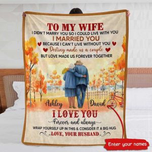 Fleece Blanket To My Wife Old Couple Personalized Fleece Blanket 60" x 80" - BEST SELLER