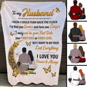 Fleece Blanket To The Moon And Back Couple Personalized Fleece Blanket 60" x 80" - BEST SELLER