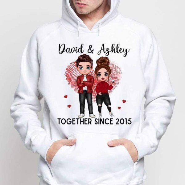 Hoodie & Sweatshirts Doll Couple Together Since Anniversary Gift Personalized Hoodie Sweatshirt
