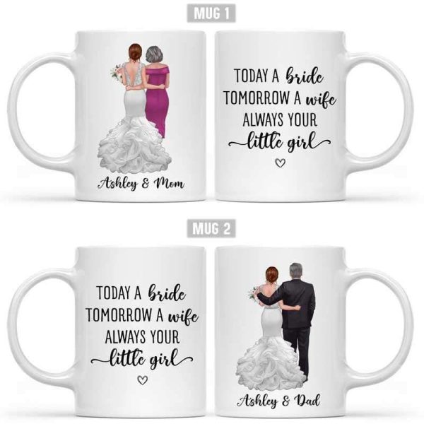 Mug Set Mother Father Of The Bride Wedding Gift Personalized Mug Set 11oz