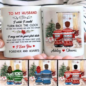 Mugs Christmas Couple With Christmas Tree Personalized Coffee Mug 11oz