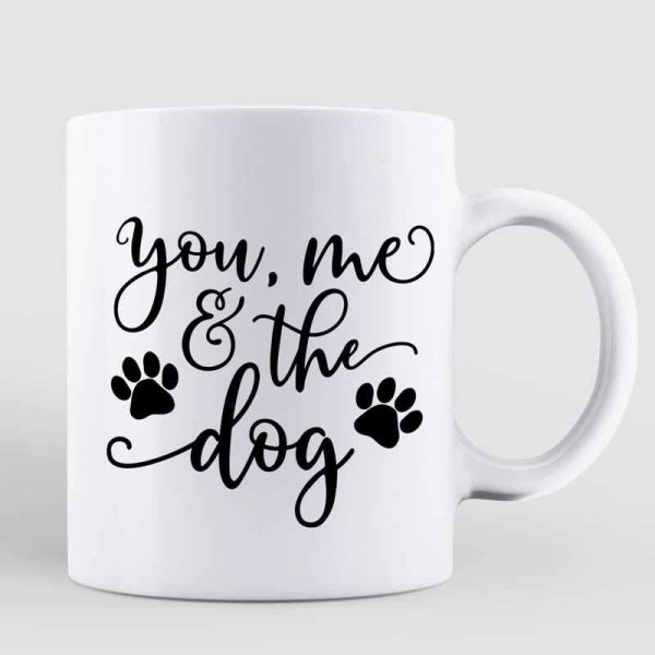 Mugs Couple And Dog Sitting Personalized Mug 11oz
